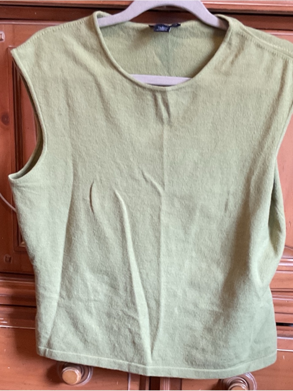 Ann Taylor Sleeveless Knit Tank in Light Olive